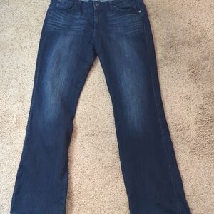 7 For All Mankind Dark Blue Straight Leg Jeans